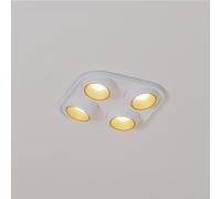 Foco empotrable Bega LED Studio Line, blanco/latón, 4 luces.