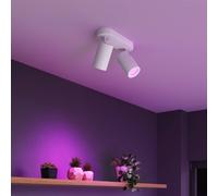 Foco empotrable Calex Smart blanco, longitud 22 cm, 2 luces GU10 LED RGBW