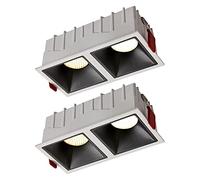 Foco empotrable Cuadrado de Doble Cabezal, anslumbrante, de 14 W/24 W, con Forma de Globo Ocular, Acabado y Negro, 6000 K, 4000 K, 3000 K, 3,24 W y 4000 K.