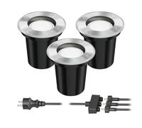 ledscom.de Foco empotrable en el suelo BOJA para exterior redondo IP67 108mm Ø incl. LED GU5.3 (blanco cálido, 18,51W, 430lm cada uno, 100°) Juego de 3