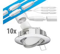 Foco empotrable de techo LED DEX cromo mate orientable GU49,14W c/u 450lm blanco