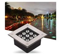 Foco Empotrable En El Suelo Cuadrado Focos Incrustado Suelo Exterior IP67 A Prueba de Agua 12V Bajo Voltaje Para Jardines, Terrazas, Pasarelas de Piscinas, Iluminación Arquitectónica(Luz blanca cálida