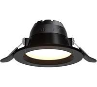 Foco empotrable fijo IP22 con forma de globo ocular negro, 5 W, LED, regulable, económico, resistente al fuego, for baño, ángulo de haz(Warm Light,7W)