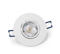 Foco empotrable LED blanco cálido 3000K | EL-313 | Foco empotrable con marco plateado 4,5W, orientable, plano, poca profundidad de montaje, iluminación 450 lúmenes, foco empotrable, Ø90x25mm 10 piezas