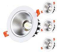 Foco empotrable LED Cob Empotrado Luz de techo Ángulo Ajustable Cab Cabinet Retrofit direccional Spot Lights White Driver incluido No regulable (paquete de 4) (Blanco cálido (3000K-3500K), 5 w)