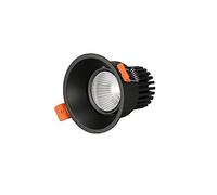 Foco Empotrable Led de 10 W para Techo - Panel Redondo Negro Y - Lámpara de Pared Resistente Al Fuego - Lámparas Impermeables para Baño Y Cocina - Lámpara de Pared de Lujo/Negro