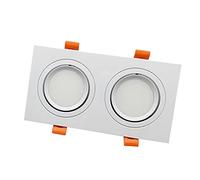 Foco empotrable LED de Doble Cabezal, Cuadrado, Rectangular, /Negro, 3000 K, 10 W-80 W, Alto Brillo, rotación de 360°, Foco LED, Oscuro, 80 W