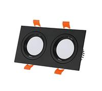 Foco empotrable LED de Doble Cabezal, Cuadrado, Rectangular, /Negro, 3000 K, 10 W-80 W, Alto Brillo, rotación de 360°, Foco LED, Oscuro, 80 W
