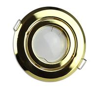 Foco empotrable LED oro redondo 1,2 vatios blanco cálido GU10 230V - luz empotrada que gira 80-85mm agujero de perforación - foco empotrable de techo foco empotrable de techo foco