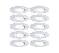 Paulmann 99924 Luminaria empotrable LED Calla redonda, set de 10, incl. 10x5,2 W IP65 reg., foco empotrable, blanco mate, luz armario, plástico 4000 K