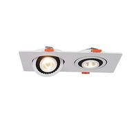 Foco Empotrable Nórdico Con Ángulo De 360° Ajustable, Doble Cabezal, Luz De Pared De Fondo, Rejilla, Led Empotrado, Foco De Techo Cuadrado, Oculto, Para Sala De Estar, Ap-White light 6000K-12W