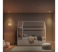 Foco empotrable OSRAM, madera clara/níquel, Ø 12 cm, GU10-LED