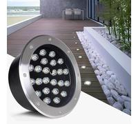 Foco Empotrable Para Exteriores - Luces LED Para Paisajismo, Luz De Camino Empotrada Impermeable IP67, Foco De Suelo Redondo De Acero Inoxidable De 220V CA, Luz De Jardín Enterrada(Warm White Color,36