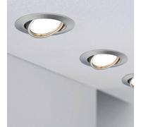 Paulmann 93399 Luminaria empotrable LED Base, redonda, orientable máx. 10x10 W, foco empotrable, acero mate, lámpara empotrable, metal, foco de techo, GU10