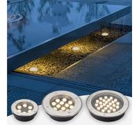 Foco Empotrable Ultradelgado - Focos Led Empotrables Exterior, Lámpara De Pie LED Ultrafina De 220V, Foco Led Empotrable Suelo, Luz De Césped Jardín Impermeable Para Exteriores IP67(Warm,9W(130mm*50mm