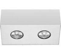 Foco Empotrado Blanco Anguloso 2x GU10 Metal Lámpara de Techo Foco Pasillo Salón