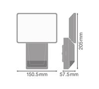 Foco exterior con sensor LED OSRAM ENDURA PRO FLOOD, gris, 15 W