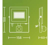 Foco exterior LED Philips Lois UE Sensor, 14 W, 3000 K IP65 True
