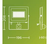 Foco exterior LED Philips Lois UE Sensor, 24 W, 3000 K IP65 True
