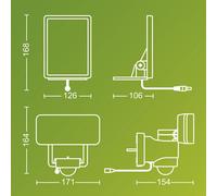 Foco exterior LED solar Philips Tylus, negro 3.000 K Sensor True