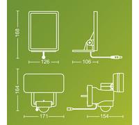 Foco exterior LED solar Philips Tylus, negro 5000 K, sensor True
