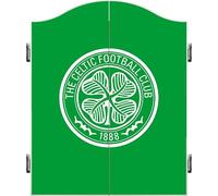 FOCO Gabinete de dardos y diana con licencia oficial del Celtic Football Club Bhoys 1888 FC, escudo verde (CAB093)