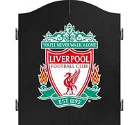 FOCO Gabinete de dardos y diana con licencia oficial del Liverpool Football Club The Reds, escudo del club, negro (CAB076)