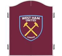 FOCO Gabinete de dardos y diana con licencia oficial del West Ham United Football Club Hammers FC, escudo, clarete y azul (CAB122)
