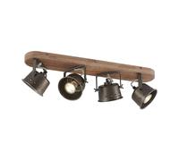 Foco halógeno 'Rubinjo' (Vintage) en Negro hecho de Metal e.o. para Salón & Comedor (4 llamas, GU10) de Lindby | lámpara de techo, foco de techo, foco, lámpara, lámpara de techo