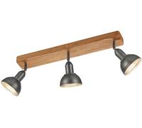 Foco Industrial Barra 3 Focos Delhi Níquel L58 cm 3xE14 Trio Lighting