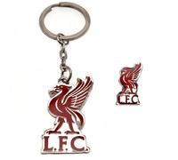 FOCO Juego de llavero e insignia con licencia oficial del Liverpool FC