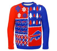 FOCO Klew Sudadera NFL de Busy Block, Hombre, SWTNFUGYBBLKBBM, Buffalo Bills, Medium