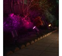 Foco LED con pica de tierra Hama Smart, negro, WLAN, IP65 RGBW atenuable True