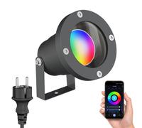 ledscom.de Foco LED de jardín DUK antracita para exteriores, IP65, incl. smart Home Lámpara LED RGBW GU10 (5,5W, 473lm)