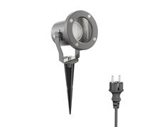 ledscom.de Foco LED de jardín MIBU antracita con pincho de suelo para exteriores, acero inoxidable, incl. lámpara GU10 (7W, 630lm, 103°, blanco)