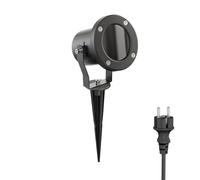 Foco LED de jardín MIBU negro con piqueta de suelo para exterior acero