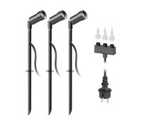 Foco LED de jardín Spico negro con pica de tierra para exterior IP44 125lm c/u