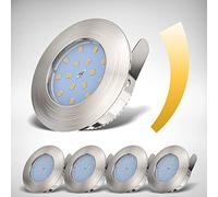 Foco LED empotrable Ø75 mm I Lámpara de baño plana IP44 I Kit de 5 unidades I Luz blanco cálido I 230V I 5x5W I Downlight