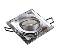 Foco LED empotrable de cristal de espejo negro orientable con portalámparas GU10 de 230 V (transparente - espejo)