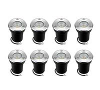 AWSAD Foco LED Empotrable en el Suelo 3W Lámpara de Suelo Redonda 12V/24V Focos Empotrables IP67 Impermeable para Exterior Jardín Patio Césped Paisaje (Color : White light/12V, Size : 8pcs)
