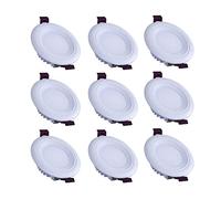 Foco LED empotrable Redondo para Techo, lámpara de Pared para Interiores, iluminación Decorativa, Resistente al Fuego, de bajo Consumo, para baño, Oficina, Compras, Tienda/9 Unidades (Blanco frío)