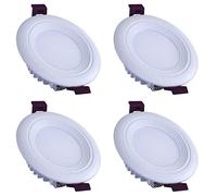Foco LED empotrable Redondo para Techo, lámpara de Pared para Interiores, iluminación Decorativa, Resistente al Fuego, de bajo Consumo, para baño, Oficina, Compras, tienda/9P (4 Unidades, Blanco frío
