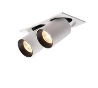 Foco LED empotrable regulable de 20 W, giratorio, 220 V/230 V, iluminación interior, diseño de doble cabezal blanco natural para una iluminación mejorada