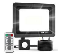 Foco LED Exterior 30W con Sensor de Movimiento Foco Led Exterior con Control Remoto 5000LM 6500K IP65 Impermeable Foco Proyector LED Exterior Blanco Frío Floodlight para Jardín Garaje Patio Terraza