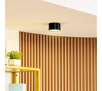 Foco LED Lindby Nivoria, 11 x 7 cm, negro, metal
