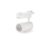 Foco LED Monofásico de 30W, color blanco 3000K para carril; ideal para iluminar espacios comerciales y residenciales.