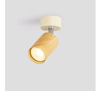 Foco LED Nordic de 5 W con ángulo ajustable de 360°, acabado imitación madera, antideslumbrante, luz de acento, foco de techo COB, tres modos de color, ideal para pasillo, cocina y sala de estar.
