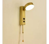 Foco Led para Interiores Y Exteriores, Aplique de Pared Moderno, Aplique de Pared Metálico para Interiores con Interruptor de Cremallera Y Puerto Usb, 3 Temperaturas de Color Ajustables, Lámpara de Me