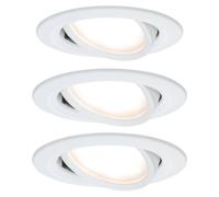 Paulmann Nova Set de focos LED empotrables Nova Coin Reto (6,5 W, 3 ud., Blanco cálido, Diámetro: 8,4 cm, Aluminio)