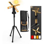 Foco Led Portátil Solar con Tripode Portatil, Foco Recargable de Bateria 13200 mAh, Luz de Trabajo Llevada Regulable de Forma Continua, Blanco/Cálido/Blanco Natural/ROJO (SOS)
